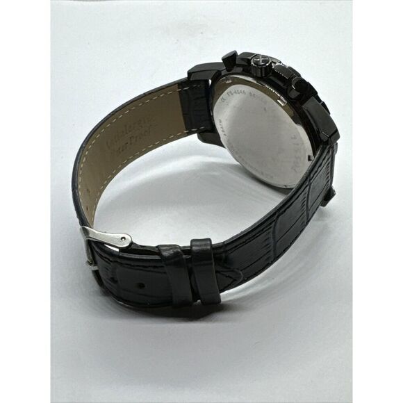 Fossil Dean FS4646 Men Black Leather Analog Dial Quartz Chronograph Watch AEA124 - Picture 10 of 11
